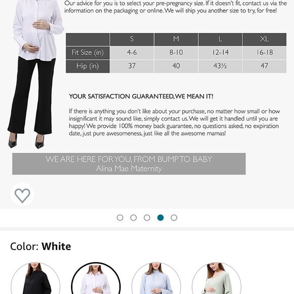 Alina Mae White button up NWT- Maternity - Picture 4 of 4